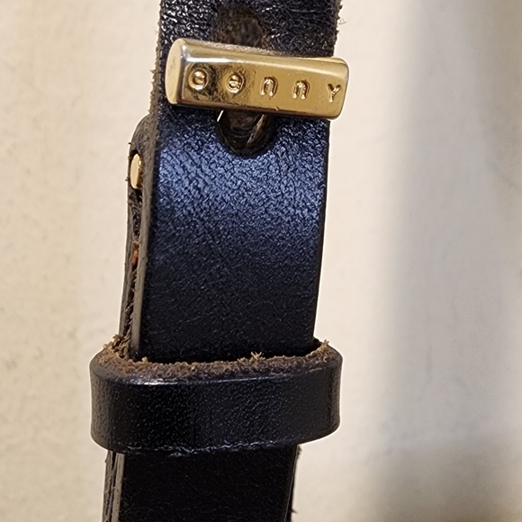 GENNY Black and Gray  Vintage Leather and Canvas Tote Bag - Picture 5 of 16